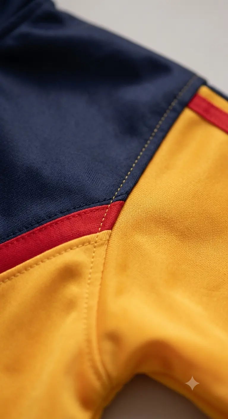 Close-up of contrast shoulder panel